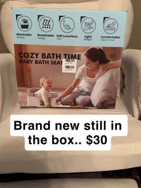 Cozy Bath Time Baby Bath Seat - Gray